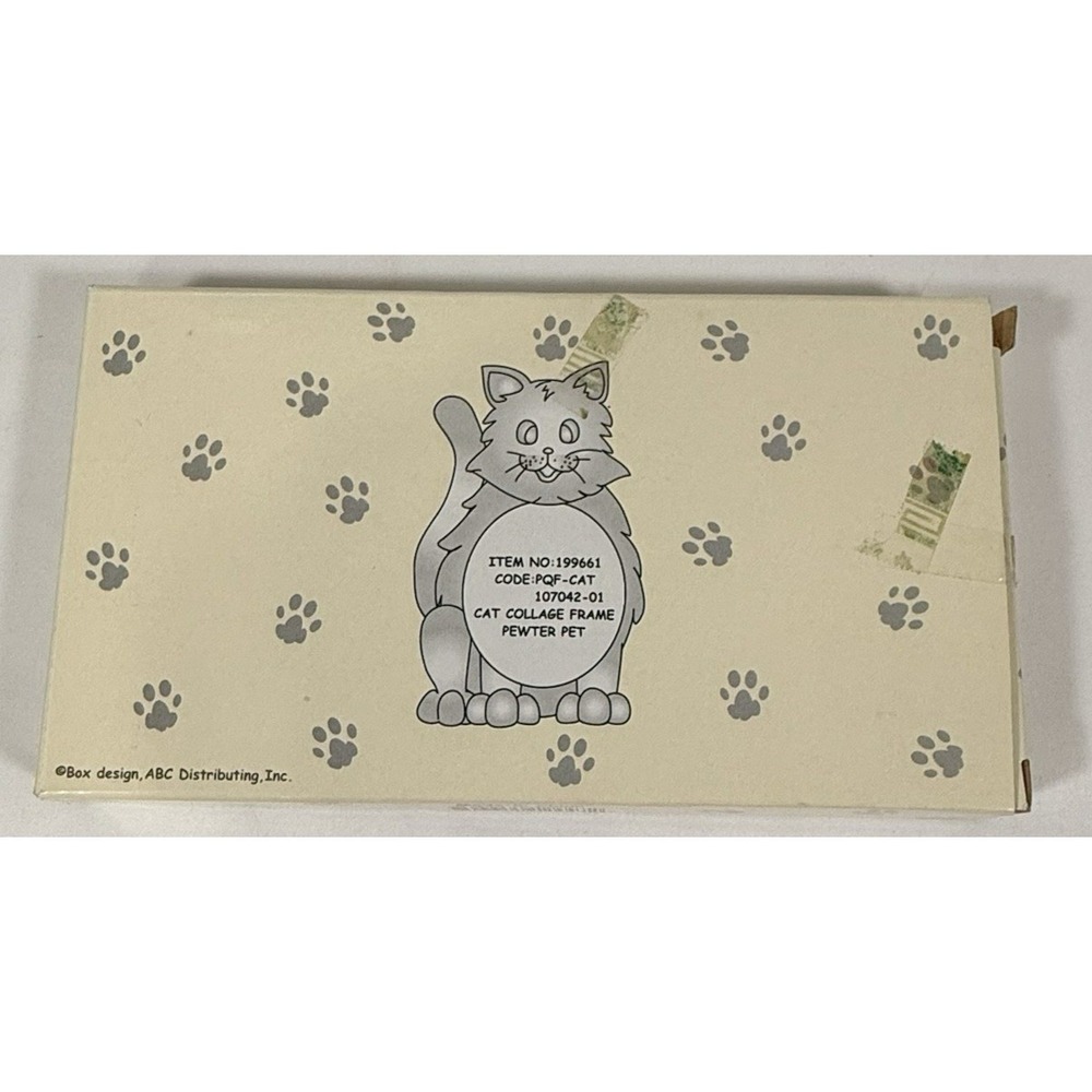 ABC Distributing Cat Collage Photo Frame Pewter Silver 4 Openings Whimsical 8in - Picture 11 of 15